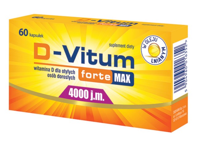 D-Vitum Forte Max 4000 j.m. interakcje ulotka kapsułki  60 kaps.