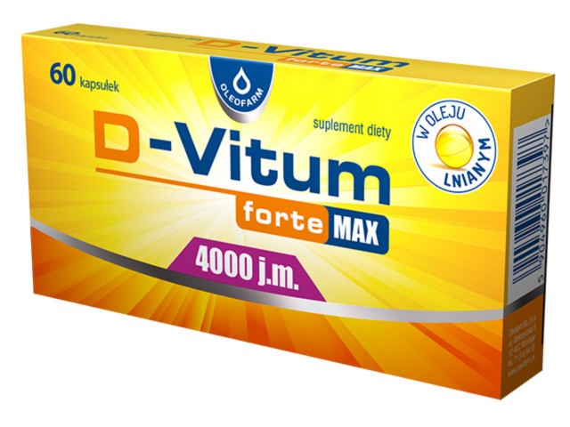D-Vitum Forte Max 4000 j.m. interakcje ulotka kapsułki - 60 kaps.