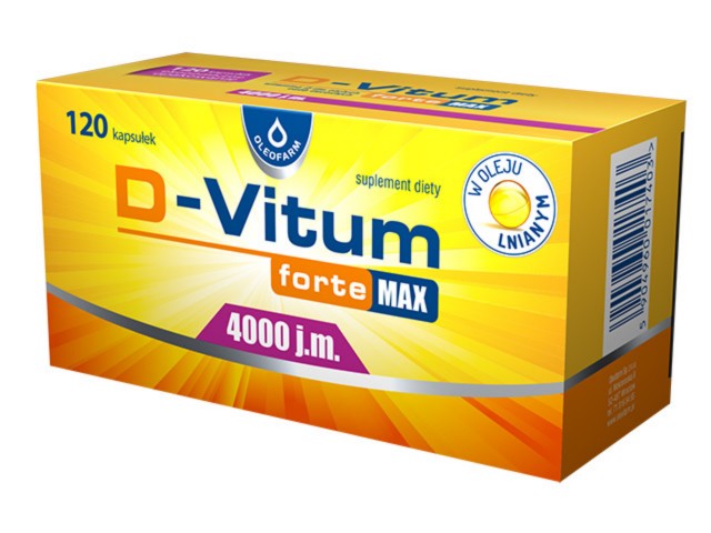 D-Vitum Forte Max 4000 j.m. interakcje ulotka kapsułki  120 kaps.