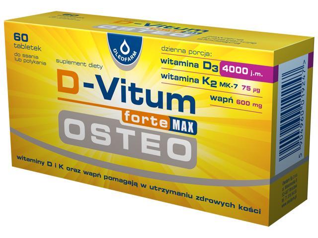D-Vitum Forte Max Osteo interakcje ulotka tabletki  60 tabl.