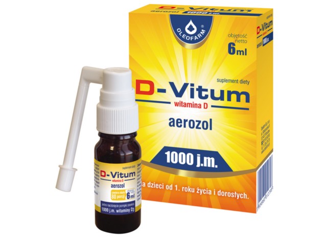 D-Vitum Witamina D 1000 j.m. Aerozol interakcje ulotka aerozol do stosowania w jamie ustnej  6 ml