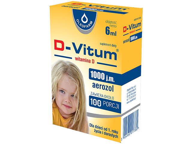 D-Vitum Witamina D 1000 j.m. Aerozol interakcje ulotka płyn  6 ml