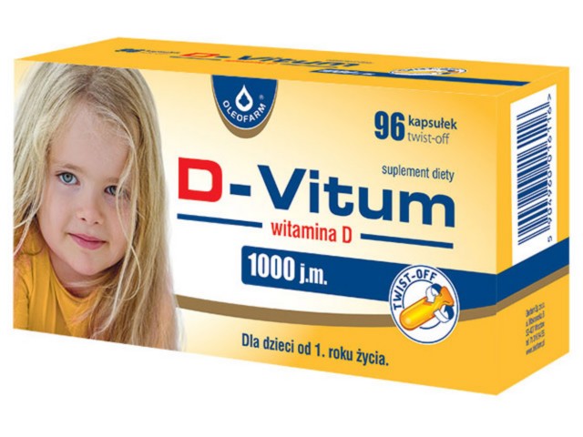 D-Vitum Witamina D 1000 j.m. interakcje ulotka kapsułki twist-off  96 kaps.