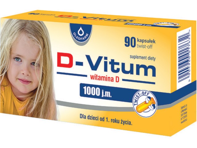 D-Vitum Witamina D 1000 j.m. interakcje ulotka kapsułki twist-off  90 kaps.