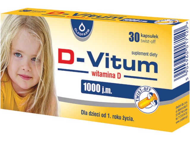 D-Vitum Witamina D 1000 j.m. interakcje ulotka kapsułki twist-off  30 kaps.