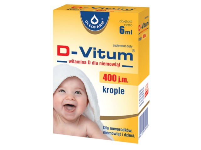 D-Vitum Witamina D 400 j.m. dla niemowląt interakcje ulotka krople 400 j.m. 6 ml