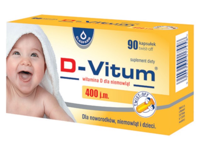 D-Vitum Witamina D 400 j.m. dla niemowląt interakcje ulotka kapsułki twist-off  90 kaps.