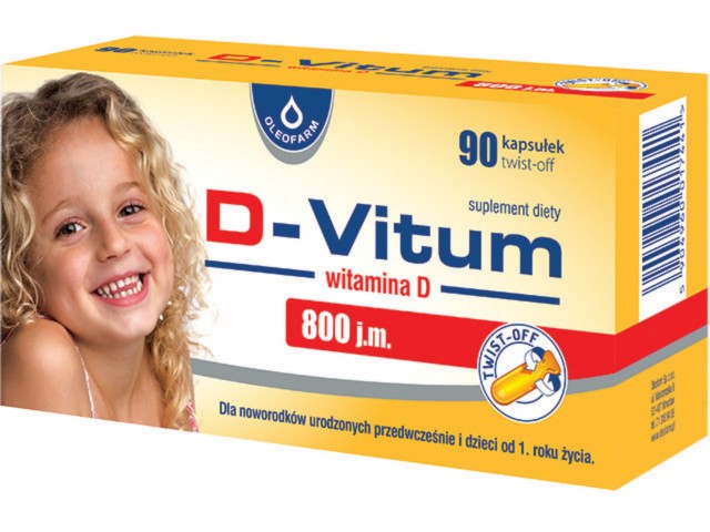 D-Vitum Witamina D 800 j.m. interakcje ulotka kapsułki twist-off - 90 kaps.