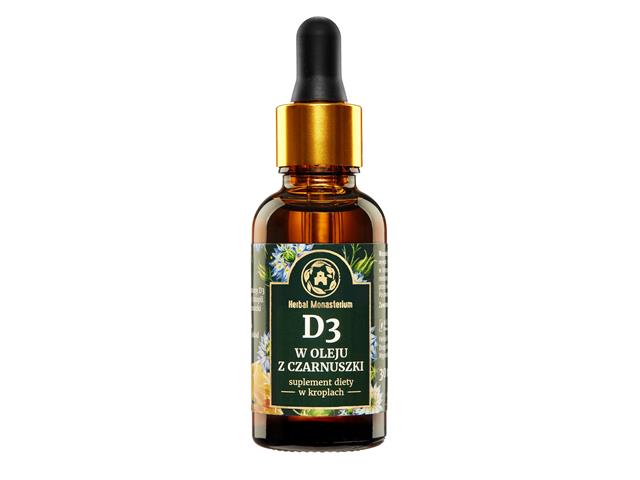 D3 2000 w oleju z czarnuszki interakcje ulotka krople - 30 ml