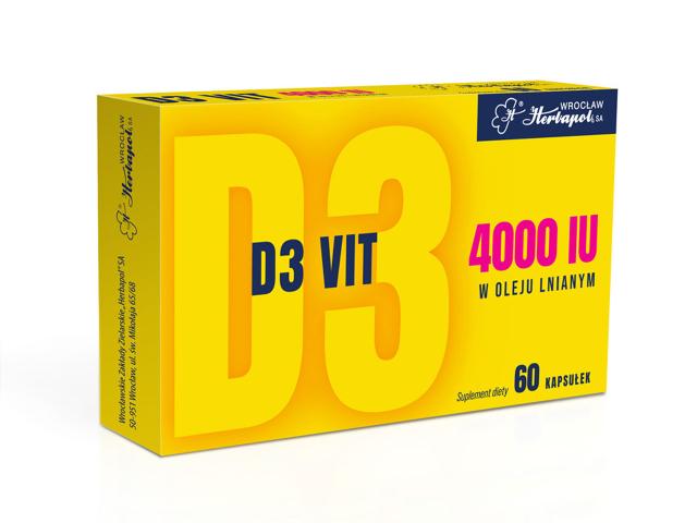 D3 Vit 4000 Herbapol Wrocław interakcje ulotka kapsułki 60 kaps.