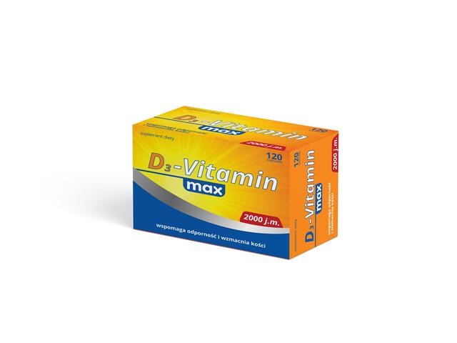 D3-Vitamin Max interakcje ulotka kapsułki  120 kaps. (6 blist. po 20 kaps.)