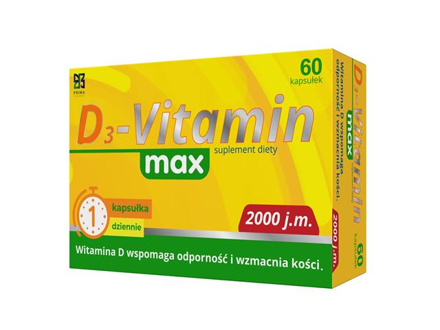 D3-Vitamin Max interakcje ulotka kapsułki miękkie - 60 kaps.