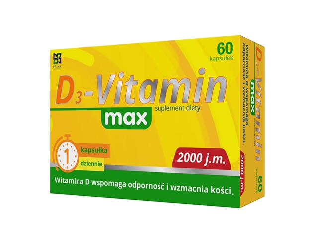 D3-Vitamin Max interakcje ulotka kapsułki miękkie  60 kaps.