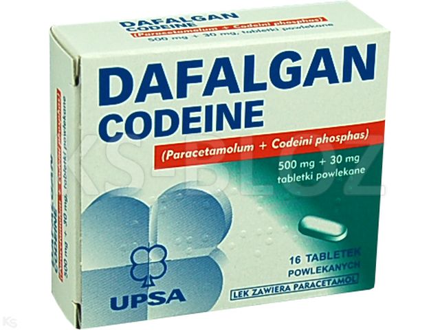 Dafalgan Codeine interakcje ulotka tabletki powlekane 500mg+30mg 16 tabl.