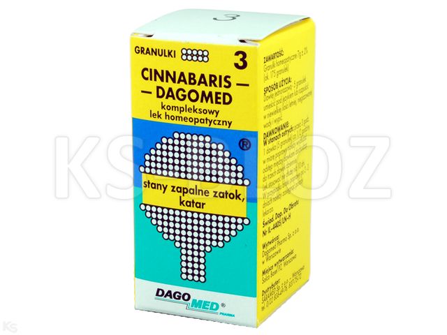 DAGOMED 3 Cinnabaris -St.zapal.zatok,katar interakcje ulotka granulki - 7 g (but.)