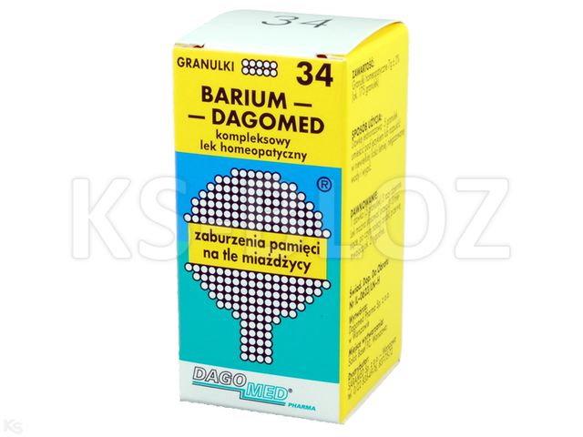 DAGOMED 34 Barium -zaburz.pamięci na tle miażdż. interakcje ulotka granulki  7 g