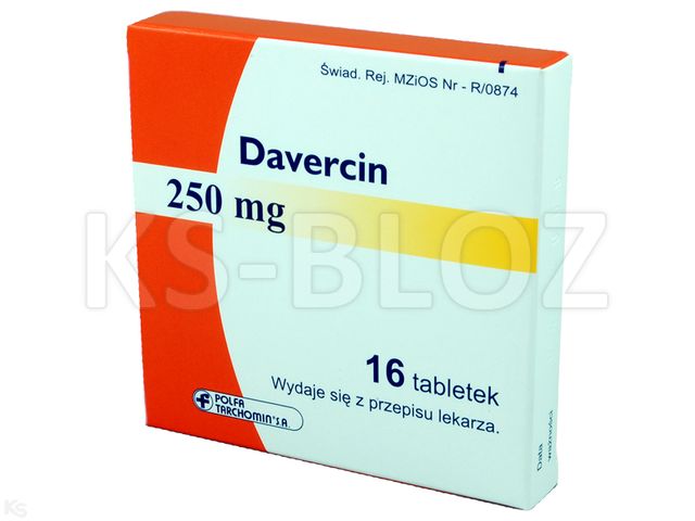 Davercin interakcje ulotka tabletki powlekane 250 mg 16 tabl. | blister