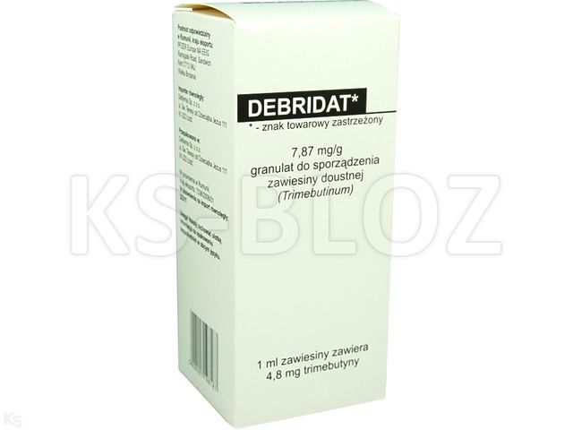 Debridat interakcje ulotka granulat do sporządzania zawiesiny doustnej 7,87 mg/g 250 ml | butelka