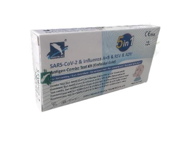 Deepblue SARS-CoV-2 & Grypa A/B & RSV & ADV Antigen Combo Test do samokontroli szybki 5w1 interakcje ulotka test kasetkowy  1 szt.