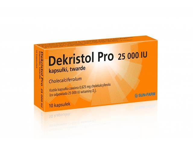 Dekristol Pro interakcje ulotka kapsułki twarde 25 000 I.U. 10 kaps.