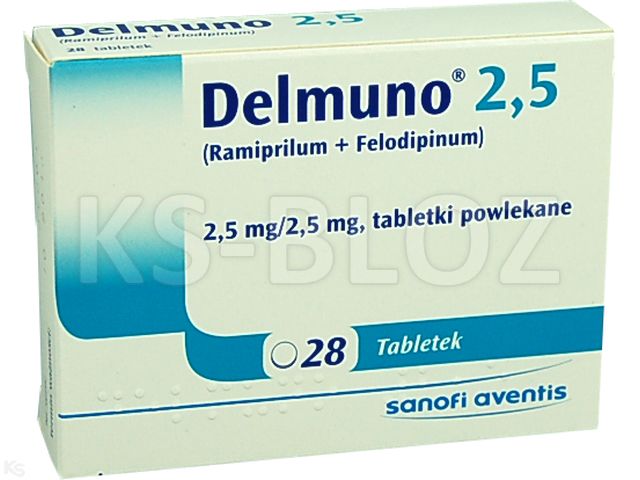 Delmuno 2,5 interakcje ulotka tabletki powlekane 2,5mg+2,5mg 28 tabl. | 2 blist.po 14 szt.