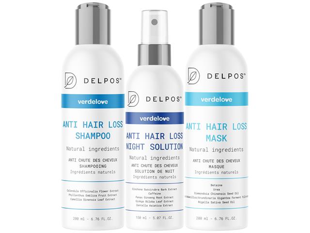 DELPOS ANTI HAIR LOSS Zestaw przeciw wypadaniu włosów Płyn na noc + Szampon + Maska interakcje ulotka zestaw  200 ml (+ 200 ml + 150 ml)