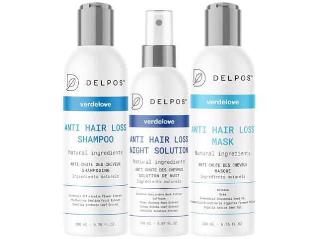 DELPOS ANTI HAIR LOSS Zestaw przeciw wypadaniu włosów Płyn na noc + Szampon + Maska interakcje ulotka zestaw  200 ml | + 200 ml + 150 ml