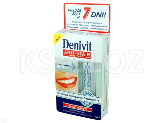 DENIVIT Past.d/zęb. intensyw.wybielająca interakcje ulotka pasta do zębów - 20 ml (tub.)