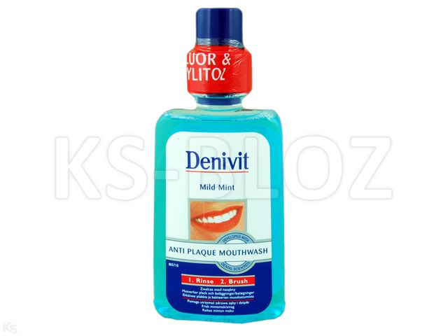 Denivit Płyn do płukania ust miętowy niebieski interakcje ulotka płyn do płukania jamy ustnej - 250 ml
