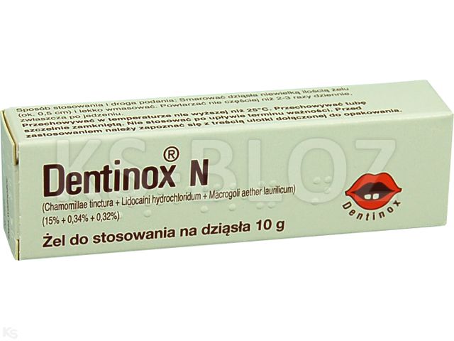 Dentinox N interakcje ulotka żel do stosowania na dziąsła  10 g | (tub.)