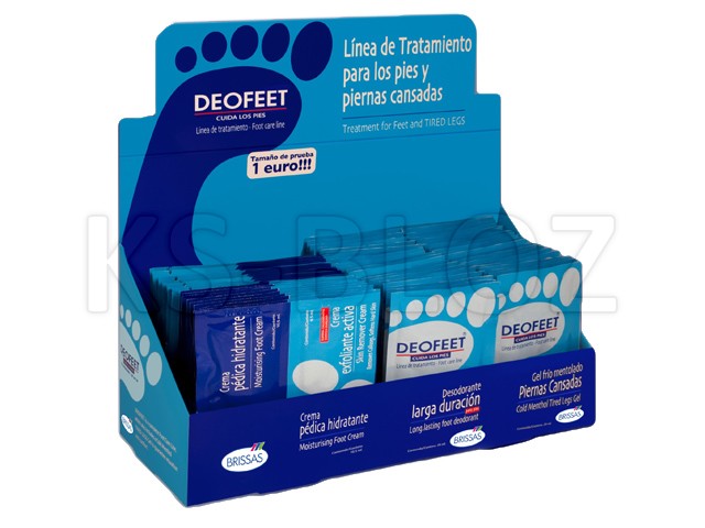 DEOFEET Display peeling/krem nawilż.+ dezod. w żelu+żel chłodz. d/stóp interakcje ulotka   60 sasz.