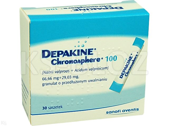 Depakine Chronosphere 100 interakcje ulotka granulat o przedłużonym uwalnianiu (66,66mg+29,03mg)/sasz. 