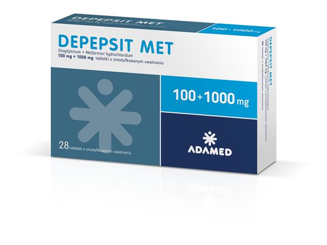 Depepsit Met interakcje ulotka tabletki o zmodyfikowanym uwalnianiu 100mg+1g 