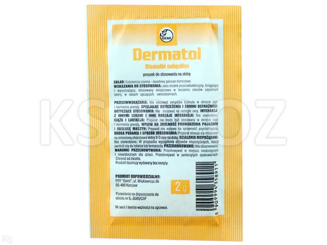 Dermatol Gemi interakcje ulotka proszek  1 sasz. po 2 g