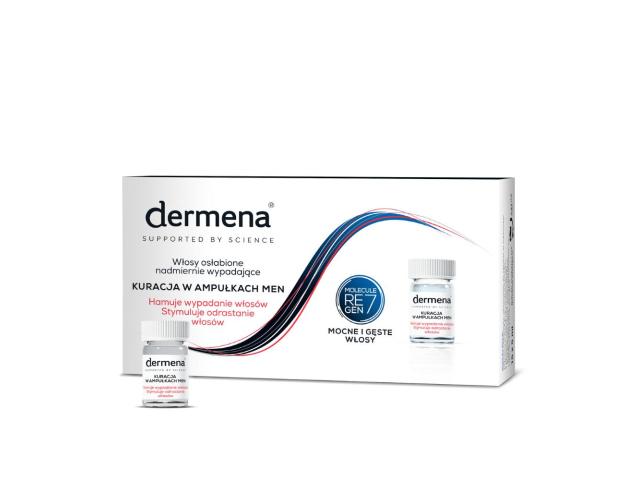 Dermena Men Kuracja w ampułkach włosy osłabione nadmiernie wypadające interakcje ulotka kuracja  15 amp. po 5 ml