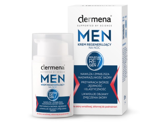 DERMENA MEN regenerujący Krem na noc do skóry wrażliwej, skłonnej do podrażnień interakcje ulotka krem - 50 ml