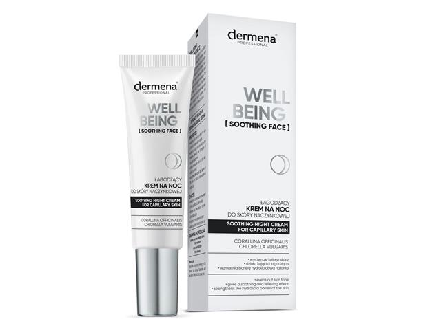 Dermena Professional Well-Being Soothing Face Krem łagodzący na noc do skóry naczynkowej interakcje ulotka krem  30 ml