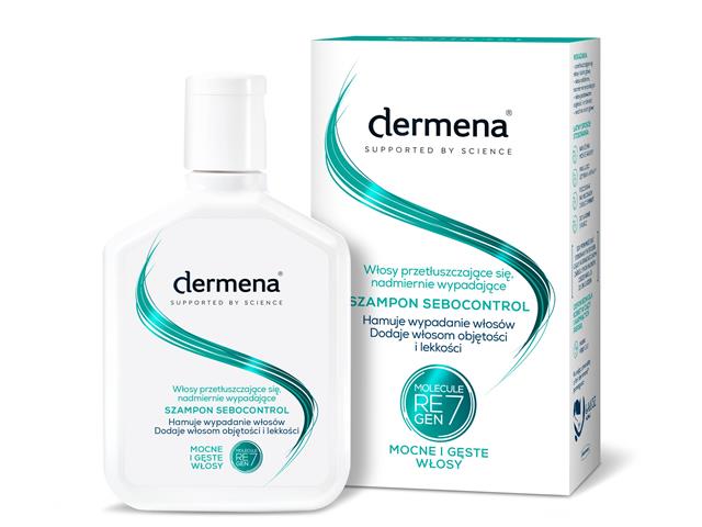 Dermena Sebocontrol Szampon do mycia włosów przetłuszczające się, nadmiernie wypadające interakcje ulotka szampon - 200 ml