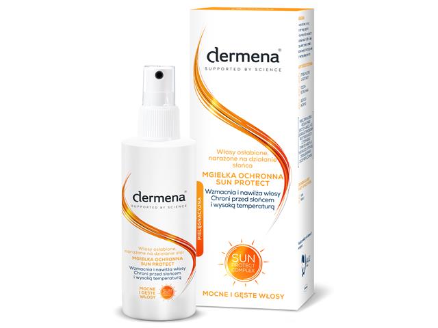 Dermena Sun Protect Mgiełka ochronna włosy osłabione narażone na działanie słońca interakcje ulotka płyn  125 ml