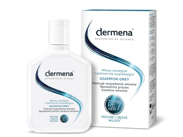 Dermena Supported By Science Grey Szampon włosy siwiejące, nadmiernie wypadające grey interakcje ulotka szampon - 200 ml