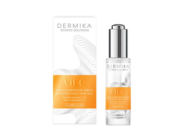 DERMIKA ESTHETIC SOLUTIONS VIT C Skoncentrowane Serum rozświetlające Anti-Age na dzień i na noc interakcje ulotka serum - 30 ml