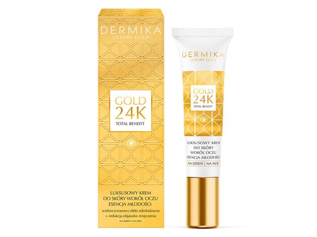 DERMIKA LUXURY GOLD 24K Luksusowy Krem do skóry wokół oczu Esencja Młodości interakcje ulotka krem - 15 ml