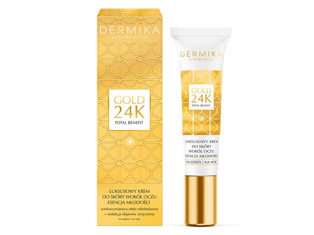 DERMIKA LUXURY GOLD 24K Luksusowy Krem do skóry wokół oczu Esencja Młodości interakcje ulotka krem  15 ml