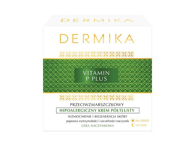 Dermika Vitamin P Plus Krem przeciwzmarszczkowy półtłusty hipoalergiczny cera naczynkowa interakcje ulotka krem  50 ml