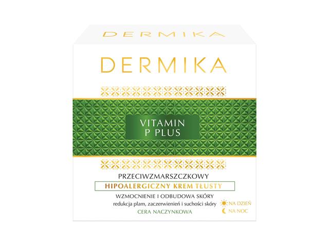 Dermika Vitamin P Plus przeciwzmarszczkowy hipoalergiczny cera naczynkowa interakcje ulotka krem  50 ml