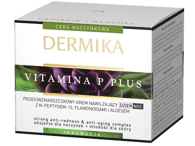Dermika Vitamina P Plus Krem przeciwzmarszczkowy nawilżający na dzień, noc cera naczynkowa interakcje ulotka krem - 50 ml