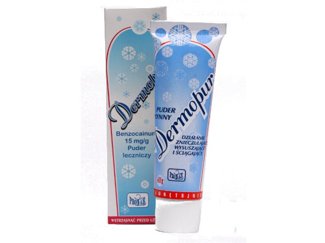 Dermopur Puder płynny (DERMOPUR) interakcje ulotka puder leczniczy 15 mg/g 60 g (tub.)