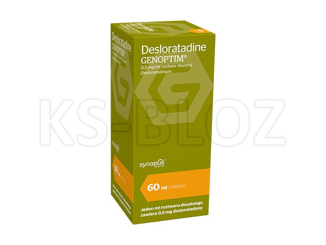 Desloratadine Genoptim interakcje ulotka roztwór doustny 500 mcg/ml 60 ml (but.)