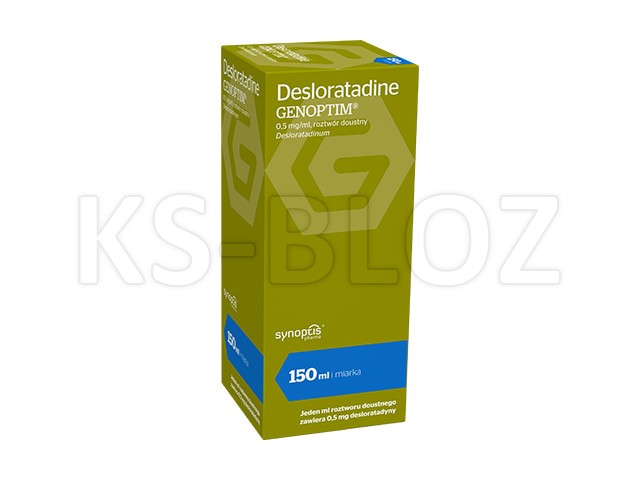 Desloratadine Genoptim interakcje ulotka roztwór doustny 500 mcg/ml 150 ml (but.)