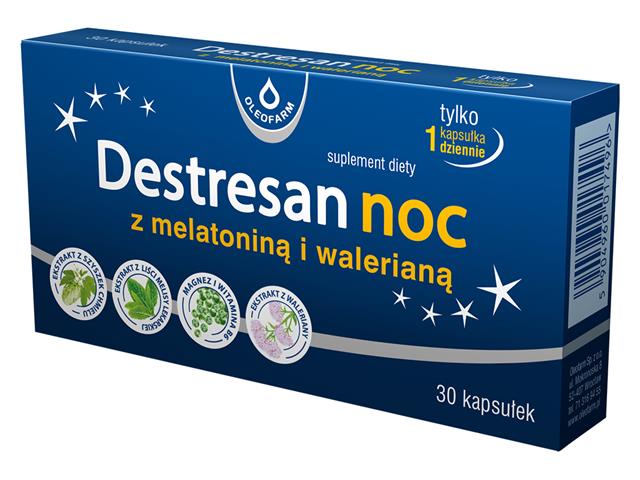 Destresan noc z melatoniną i walerianą interakcje ulotka kapsułki twarde  30 kaps.